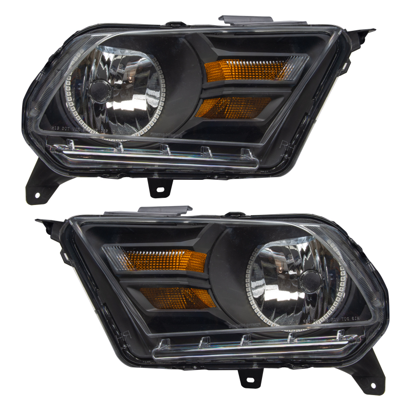 Ford Mustang Headlight Assembly - ORACLE Lighting - Pre-Assembled SMD Halo (Non-HID) - Red - `10-`14